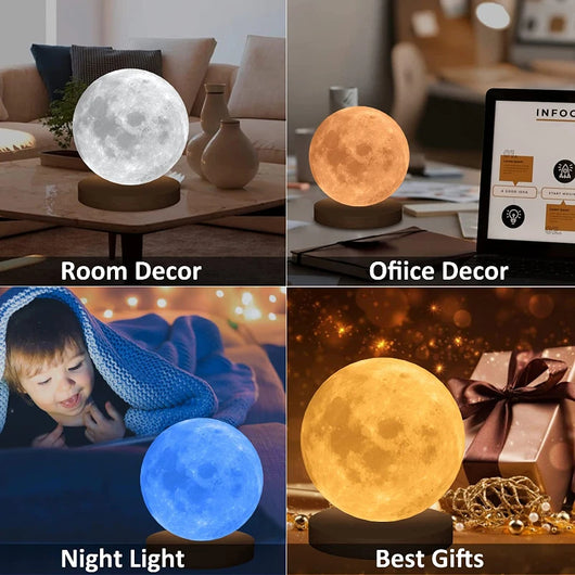 Lámpara Luna Flotante Magnética 3D con Control Táctil y 3 Colores de Luz - Image 27