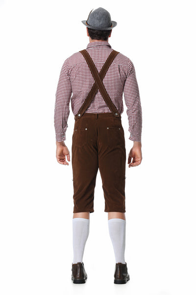 Traje Tradicional Bávaro para Festivales - Conjunto de 3 Piezas con Sombrero y Camisa Cuadriculada - Image 14
