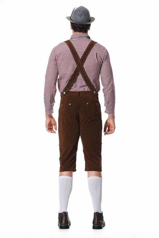 Traje Tradicional Bávaro para Festivales - Conjunto de 3 Piezas con Sombrero y Camisa Cuadriculada - Image 14