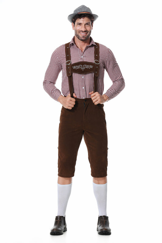Traje Tradicional Bávaro para Festivales - Conjunto de 3 Piezas con Sombrero y Camisa Cuadriculada - Image 17
