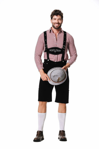 Traje Tradicional Bávaro para Festivales - Conjunto de 3 Piezas con Sombrero y Camisa Cuadriculada - Image 18