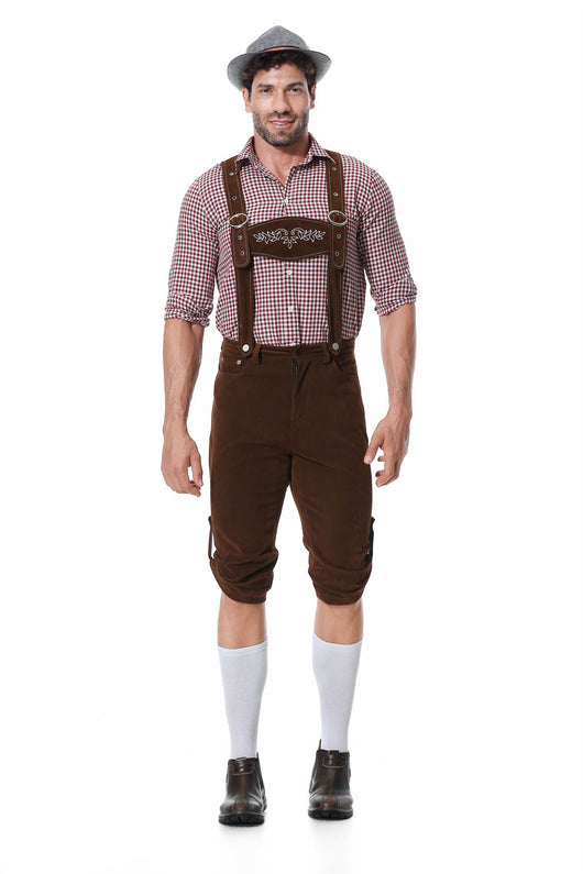 Traje Tradicional Bávaro para Festivales - Conjunto de 3 Piezas con Sombrero y Camisa Cuadriculada - Image 19
