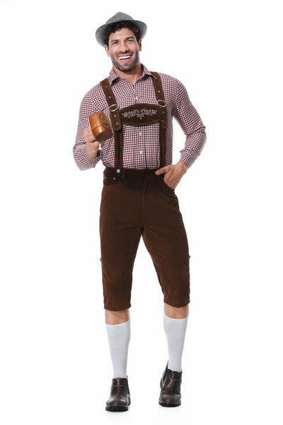 Traje Tradicional Bávaro para Festivales - Conjunto de 3 Piezas con Sombrero y Camisa Cuadriculada - Image 22