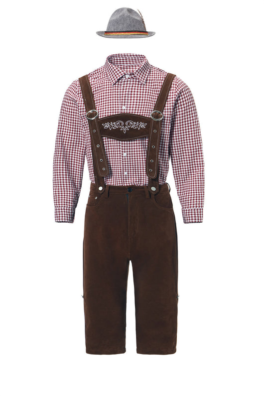 Traje Tradicional Bávaro para Festivales - Conjunto de 3 Piezas con Sombrero y Camisa Cuadriculada - Image 23