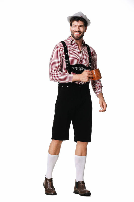 Traje Tradicional Bávaro para Festivales - Conjunto de 3 Piezas con Sombrero y Camisa Cuadriculada - Image 25