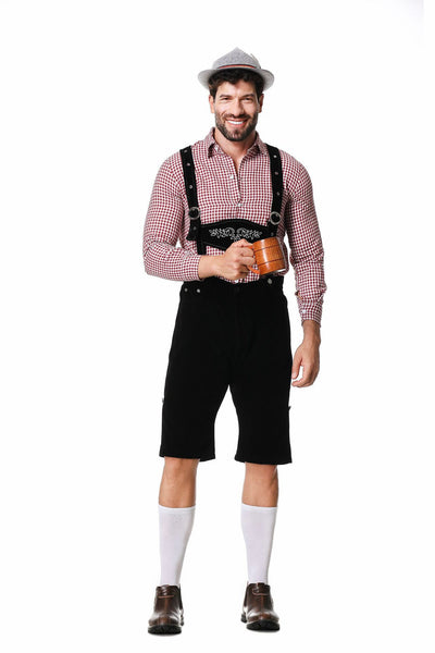 Traje Tradicional Bávaro para Festivales - Conjunto de 3 Piezas con Sombrero y Camisa Cuadriculada - Image 26
