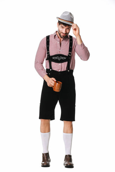 Traje Tradicional Bávaro para Festivales - Conjunto de 3 Piezas con Sombrero y Camisa Cuadriculada - Image 30