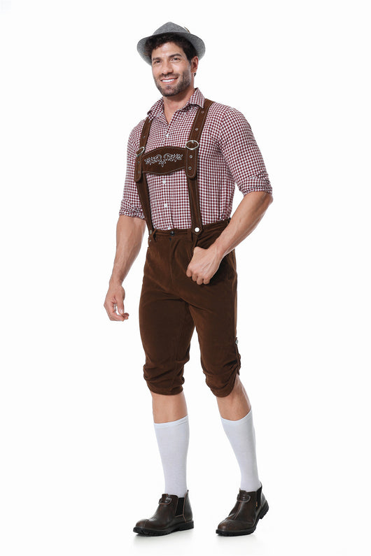 Traje Tradicional Bávaro para Festivales - Conjunto de 3 Piezas con Sombrero y Camisa Cuadriculada - Image 32
