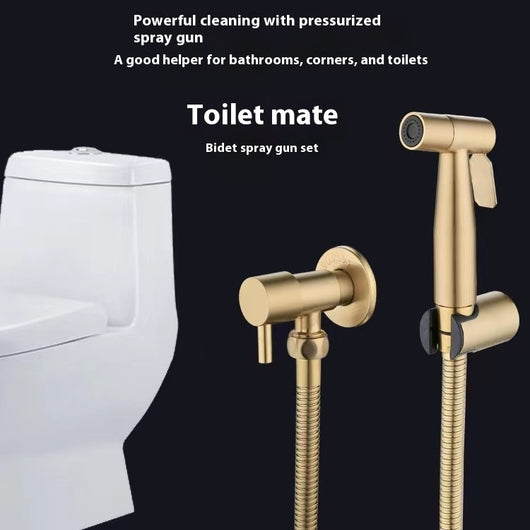 Conjunto Bidet con Pistola de Agua Acero Inoxidable Negro y Dorado - Image 24