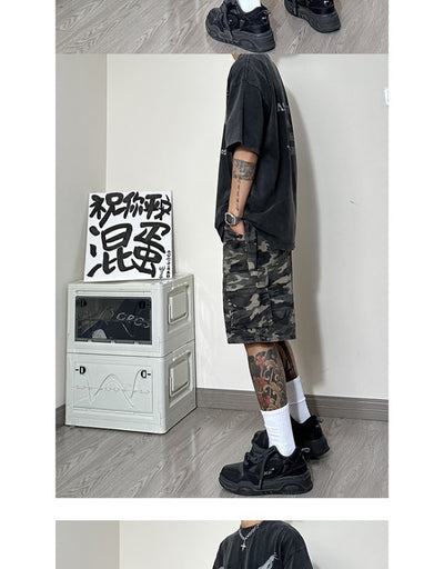 Pantalones Cortos de Trabajo Camuflaje Estilo Americano con Múltiples Bolsillos - Image 11