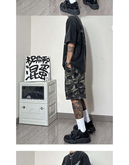 Pantalones Cortos de Trabajo Camuflaje Estilo Americano con Múltiples Bolsillos - Image 11