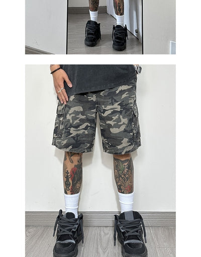 Pantalones Cortos de Trabajo Camuflaje Estilo Americano con Múltiples Bolsillos - Image 13