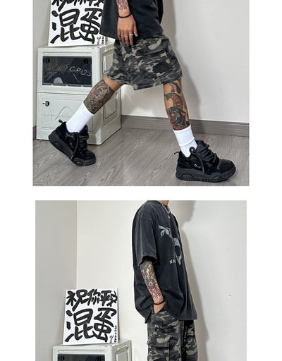 Pantalones Cortos de Trabajo Camuflaje Estilo Americano con Múltiples Bolsillos - Image 14