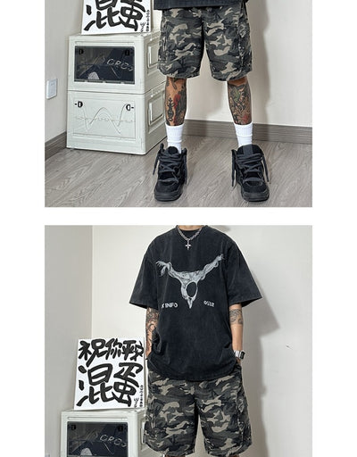 Pantalones Cortos de Trabajo Camuflaje Estilo Americano con Múltiples Bolsillos - Image 16