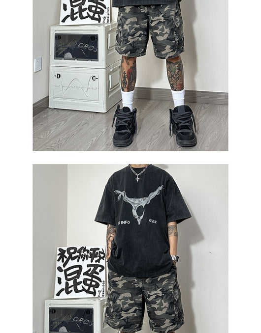Pantalones Cortos de Trabajo Camuflaje Estilo Americano con Múltiples Bolsillos - Image 16