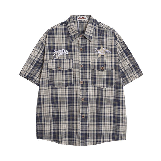 Camisa Casual de Cuadros Manga Corta para Hombre - Image 26