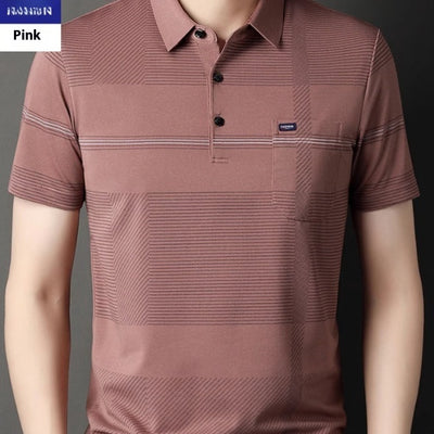 Polo Manga Corta con Rayas y Solapa para Hombre - Image 13