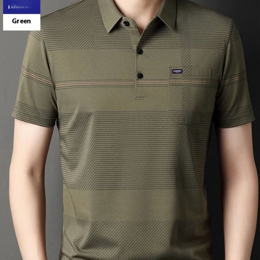 Polo Manga Corta con Rayas y Solapa para Hombre - Image 14
