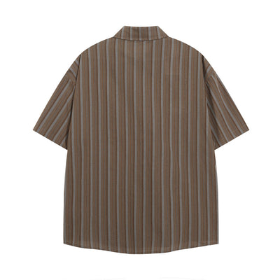 Camisa Suelta de Rayas Verticales para Hombre - Image 21