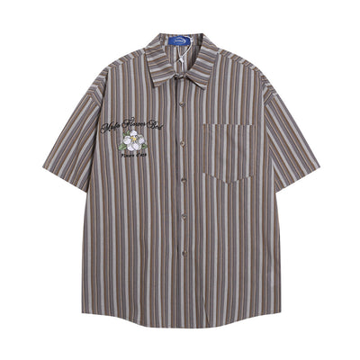 Camisa Suelta de Rayas Verticales para Hombre - Image 22