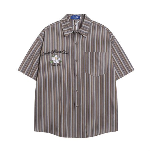 Camisa Suelta de Rayas Verticales para Hombre - Image 22