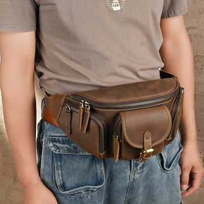 Bolso Pecho Cuero Retro Multifuncional Estilo Motociclista - Image 13