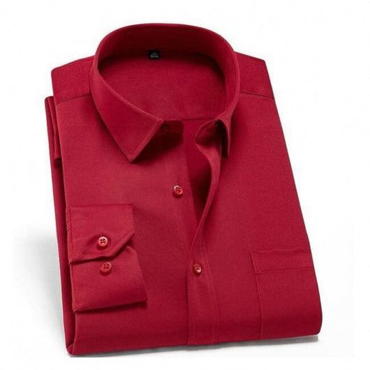 Camisa Formal Stretch Talla Grande para Hombre - Sin Planchado, Manga Larga - Image 16