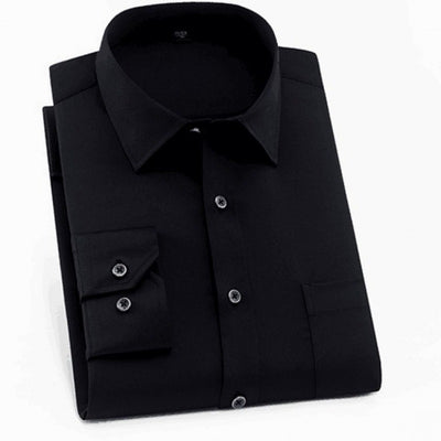 Camisa Formal Stretch Talla Grande para Hombre - Sin Planchado, Manga Larga - Image 17