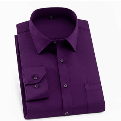 Camisa Formal Stretch Talla Grande para Hombre - Sin Planchado, Manga Larga - Image 18