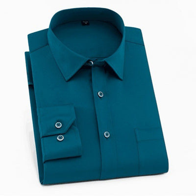Camisa Formal Stretch Talla Grande para Hombre - Sin Planchado, Manga Larga - Image 21
