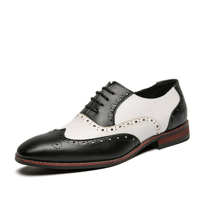 Zapatos Brogues Estilo Británico con Cordones y Detalles en Contraste para Hombre - Image 15
