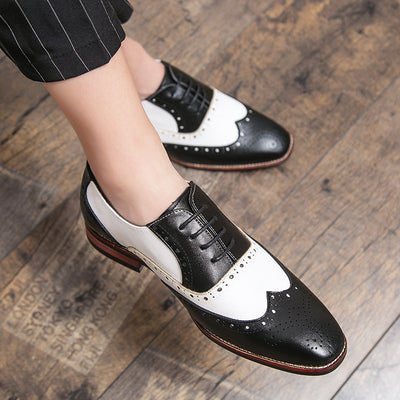 Zapatos Brogues Estilo Británico con Cordones y Detalles en Contraste para Hombre - Image 19
