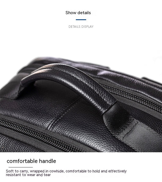 Mochila de Viaje en Cuero Genuino para Hombre - Image 10