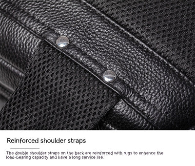 Mochila de Viaje en Cuero Genuino para Hombre - Image 17