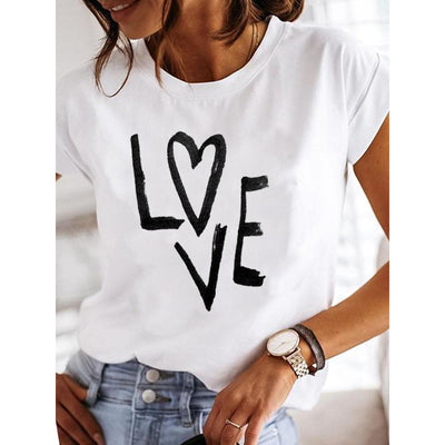 Camiseta de Algodón para Mujer - Casual Versátil de Manga Corta - Image 36