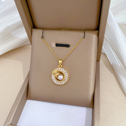 Conjunto de Joyería Elegante: Collar, Anillo y Aretes con Hojas y Cristales - Image 10