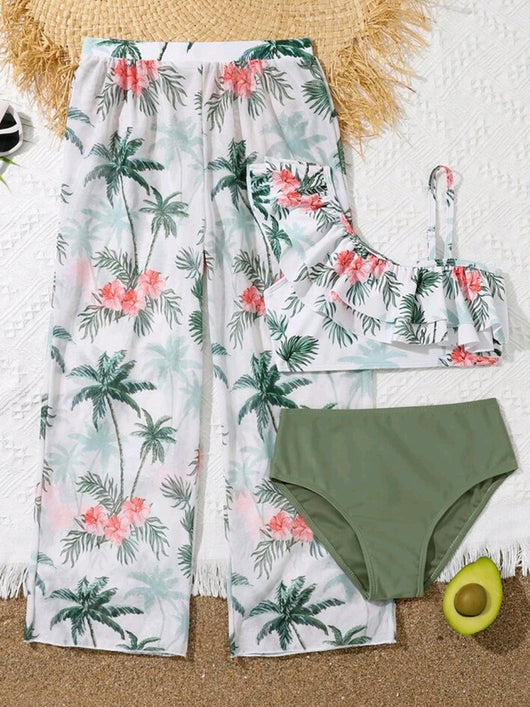 Traje de Baño Infantil Tres Piezas con Falda Volante - Image 22