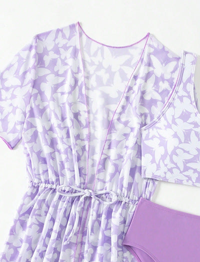 Traje de Baño Tres Piezas con Estampado Moderno - Image 17