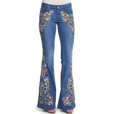 Pantalones Acampanados Slim Bordados con Efecto Reductor - Image 12