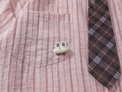 Camisa de Rayas Verticales Manga Corta para Hombre - Image 22