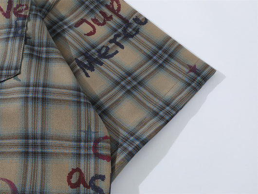 Camisa de Cuadros Manga Corta con Degradado para Hombre - Image 21