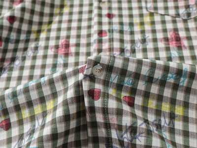 Camisa Suelta a Cuadros Manga Corta para Hombre - Image 28