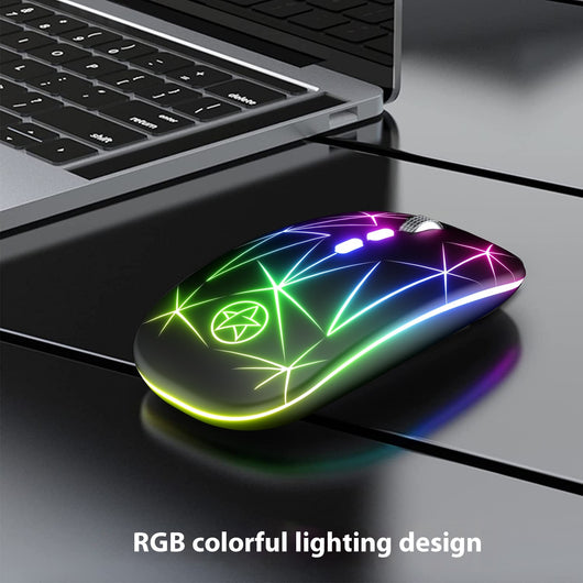 Ratón Inalámbrico Bluetooth Dual Mode con Luz LED, 5 Botones y Rueda de Metal - Image 12