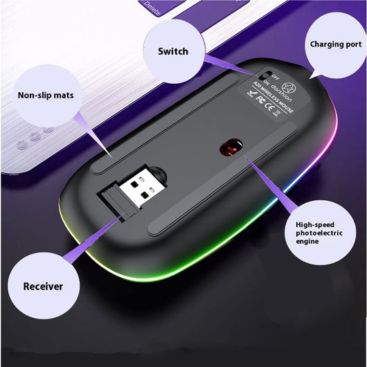 Ratón Inalámbrico Bluetooth Dual Mode con Luz LED, 5 Botones y Rueda de Metal - Image 14