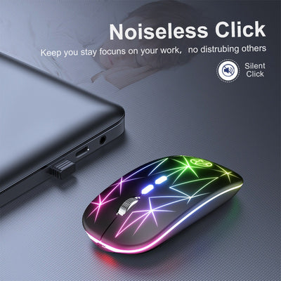 Ratón Inalámbrico Bluetooth Dual Mode con Luz LED, 5 Botones y Rueda de Metal - Image 15