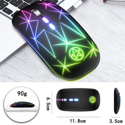 Ratón Inalámbrico Bluetooth Dual Mode con Luz LED, 5 Botones y Rueda de Metal - Image 21