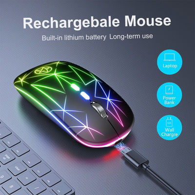Ratón Inalámbrico Bluetooth Dual Mode con Luz LED, 5 Botones y Rueda de Metal - Image 29