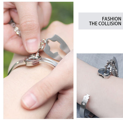 Conjunto de Joyas para Pareja de Acero de Titanio - Pulsera de Candado y Collar de Llave - Image 28