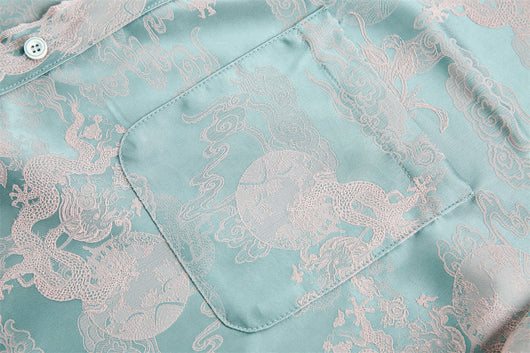 Camisa Estampada con Patrón Dragón para Hombre - Image 30