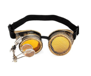 Gafas Steampunk Góticas con Lentes de Malla y Lupa Decorativa - Image 8